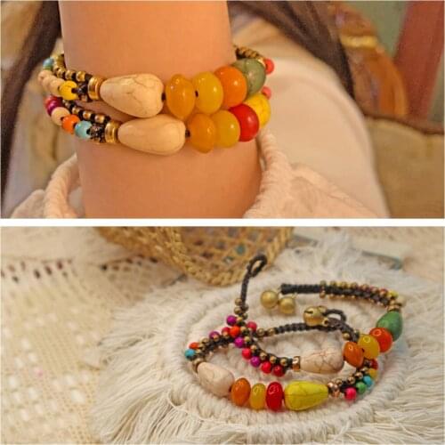 Make folk manual accessories a hoard of Thailand wax rope hand woven bracelet holiday wear by restoring ancient ways