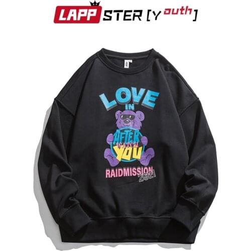 LAPPSTER-Youth Men Cartoon Love Graphic Streetwear Hoodies 2021 Mens Kawaii Harajuku Japanese Hoodies Male Kpop Causal Hoodies