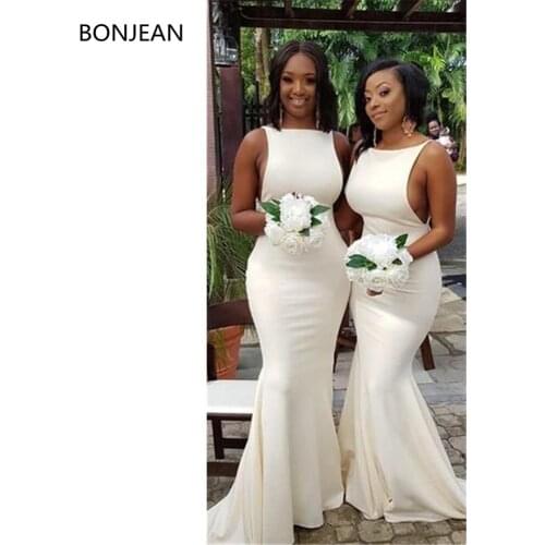 Cheap Prom Dress Boat Neck Long Dresses Beaded Evening Dresses Mermaid Formal Dresses 2019