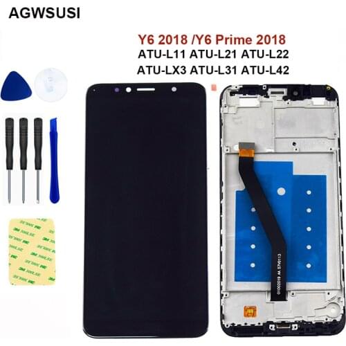 For Huawei Y6 2018 LCD Touch Screen ATU L11 L21 L22 LX1 LX3 L31 L42 For Huawei Y6 Prime 2018 LCD Display Digitizer Assembly