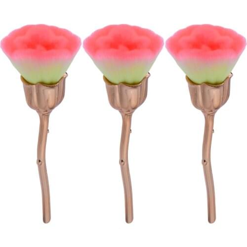 1Pc Nail Art Dust Brush for Manicure Rose Flower Head Brush Blush Powder Brushes Fashion Gel Nail Accessories Nail Material Tool