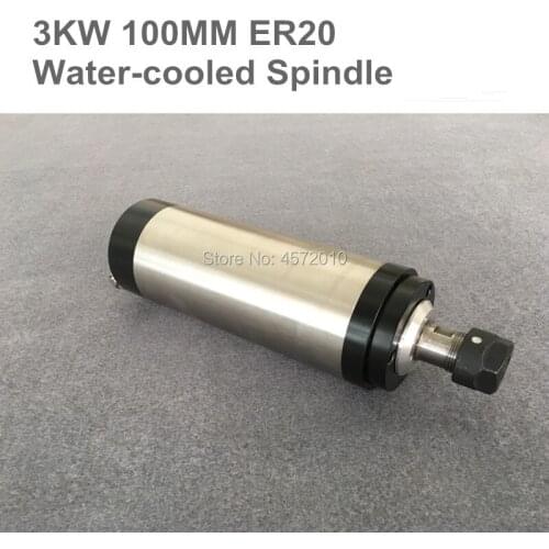3.0KW 100mm ER20 cnc Spindle 24000rpm Machine Spindle Motor Water Colling Engraving Milling Spindle 220v AC Spindle 4 Bearing