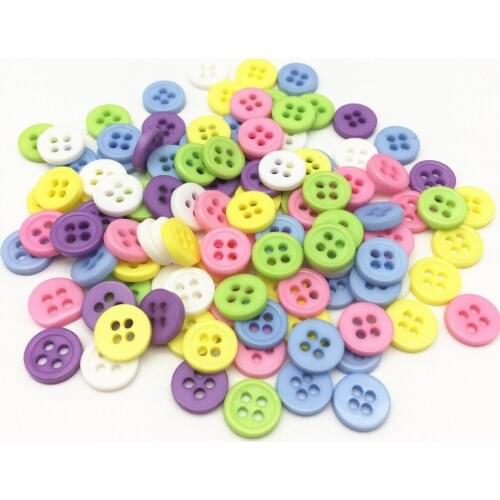 1000pcs 9mm Pastel Mixed Round Resin 4 Holes Buttons Sewing Accessories Dress Shirt Button For Scrapbooking Cardmaking