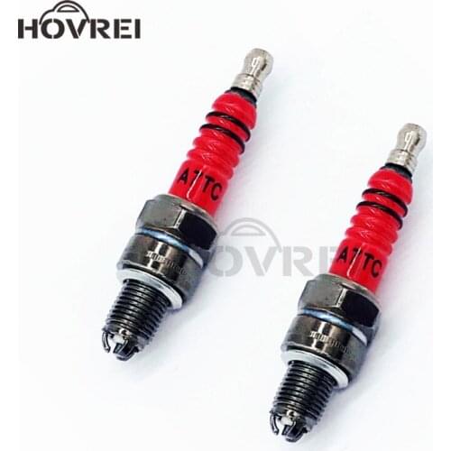 2PCS Motorcycle 3 Electrode Spark Plug A7TC for 50cc-150cc ATV Car Styling Auto Car Accessory Motorbike Ingition