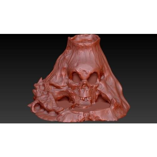 Skull Volcano Island 3d model for cnc router carving artcam 3d printers 3d file in STL format