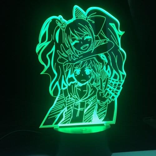 Danganronpa Anime 3D Led Night Light Junko Enoshima Lamp for Hoom Decor Kids Child Birthday Gift Acrylic Desk 3d Lamp 16 Colors