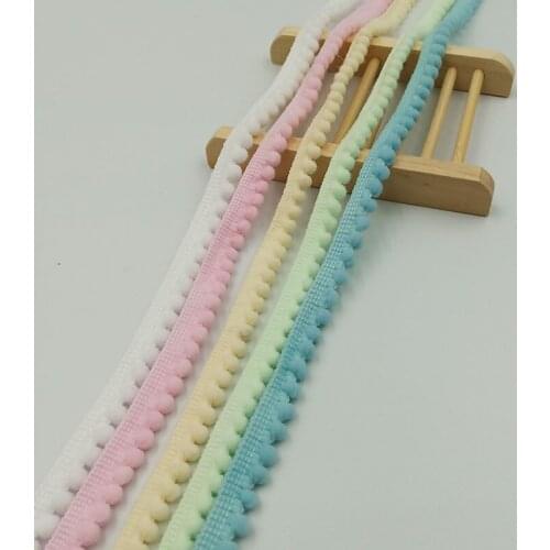 50Yards Pom Pom Trim Ball 10 mm MINI Pearl Pompom Fringe Ribbon Sewing Lace Kintted Fabric Handmade Craft Accessories