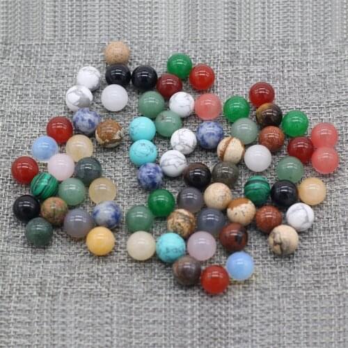 10pcs 8mm Natural Stone Rose Pink Quartz Agates Beads Round Ball No Hole Loose Beads for DIY Necklace Handmade Jewelry Making