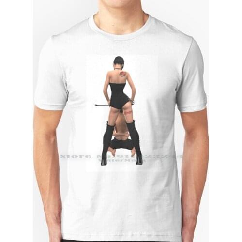 Dominatrix With Her Slave / Femdom To Her Slave T Shirt 100% Pure Cotton Femdom Dominatrix Mistress Chastity Slave Pain