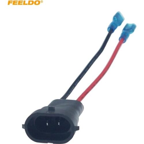 FEELDO 1Pc Car Headlight Wire Cable H11-11 To 6.3 Terminal Connector Plug Lamp Bulb Socket Automotive Wiring Adapter #MX6132