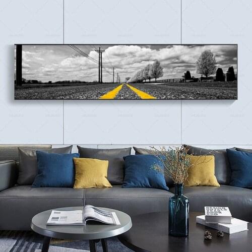 City Sign Umbrella Road Yellow Style Picture Home Decor Print Poster Nordic Canvas Painting Living Room Bedroom Wall Painting