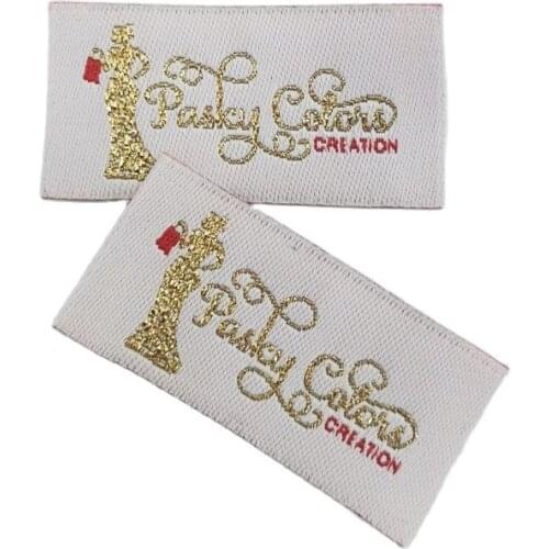 Customized Woven Label For Women Men Clothing Labels Clothes Persionalized Neck Labels For Jacket Flag Tags Sewing Fabric Tag