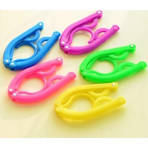 5PCS/LOT Creative Plastic Foldable Clothing Rack Portable Magic Hanger Plastic Drying Racks