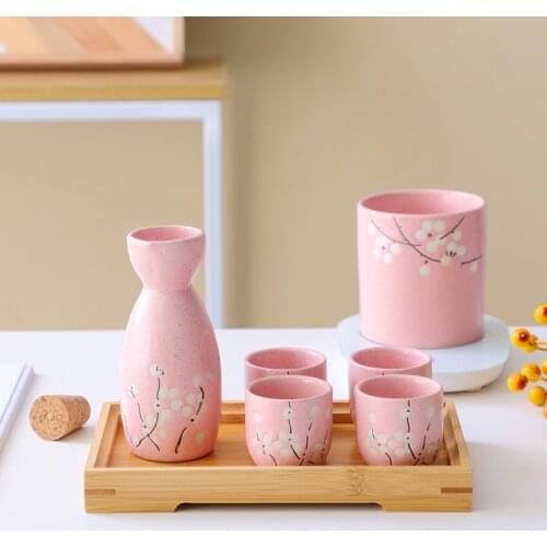 Creative Ceramics Flask Set Classic Japanese Style Retro Wine Set Sake Cups Set Flasque Alcool Ustensiles Bar Drinkware BC50JJ