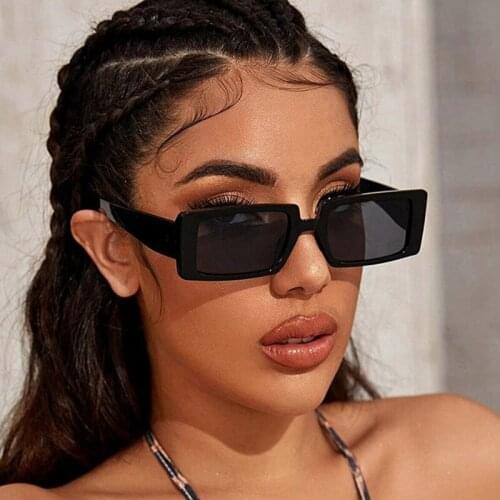 YOOSKE Women Square Sunglasses Men Vintage Rectangle Eyeglasses Female Party Outdoor Goggles Fashion Show Sun Glasses UV400