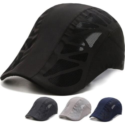 Summer Casual Beret Hat Flat Cap Gatsby Hat Adjustable Breathable Boina Mesh Fashion Caps Sports