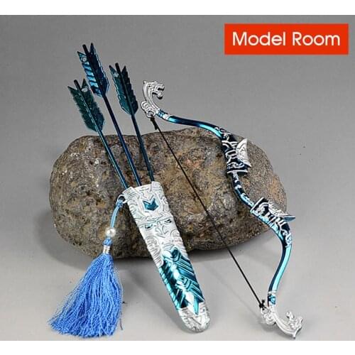 In Stock 1/6 Miniature Weapon Bow and Arrow Model Zinc Alloy Sword Accessories for 12'' Soldier Action Figure Dolls