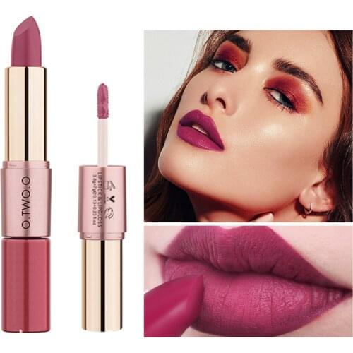 Mini 2 in 1 Waterproof Matte Lipstick Lip Gloss Lipgloss Kit Cosmetics Lip Moisturizer