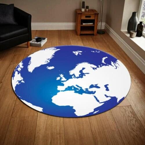 World,Earth,Space3 Patterned Round Carpet, Non Slip Floor Carpet