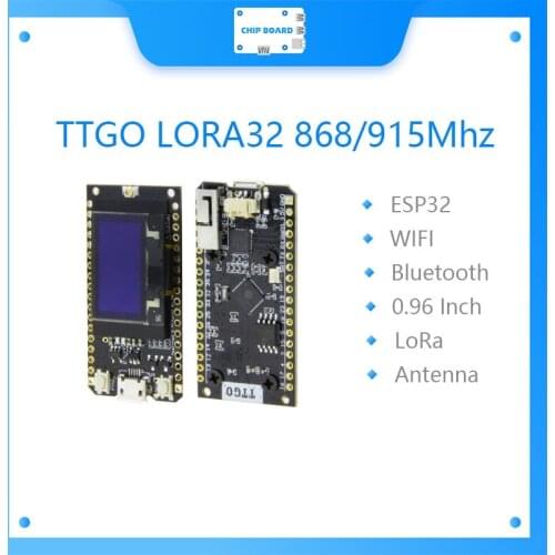 LILYGO TTGO LORA32 868/915Mhz ESP32 LoRa OLED 0.96 Inch Display Bluetooth WIFI ESP32 ESP-32 Module with Antenna