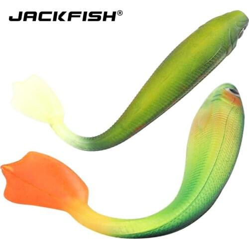 JACKFISH T Tail Soft Simulation Lures 100mm/5g Silicone Bait Colorful Carp Artificial Bait 1Pcs Fishing Lures Fishing Tackle