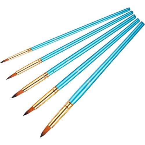 6@#oils Paint Brush Set High Quality Nylon Hair Wood Black Blue Purple Handle Watercolor Acrylic Oil Brush Painting Art Supplies