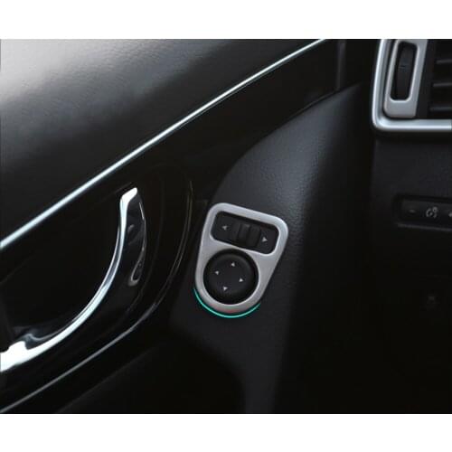 Stainless Steel Interior Rearview Rear View Mirror Adjustment Cover Trim sticker For Nissan Qashqai J11 2014- 2018