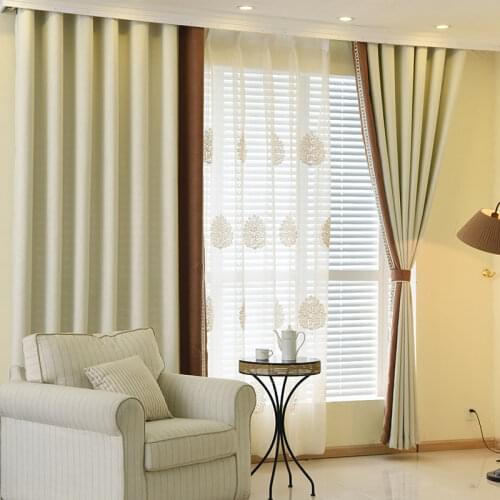 New Chinese Style High Precision Rice Grain Linen Blackout Curtains for Living Room and Bedroom Bay Window Blackout Curtains
