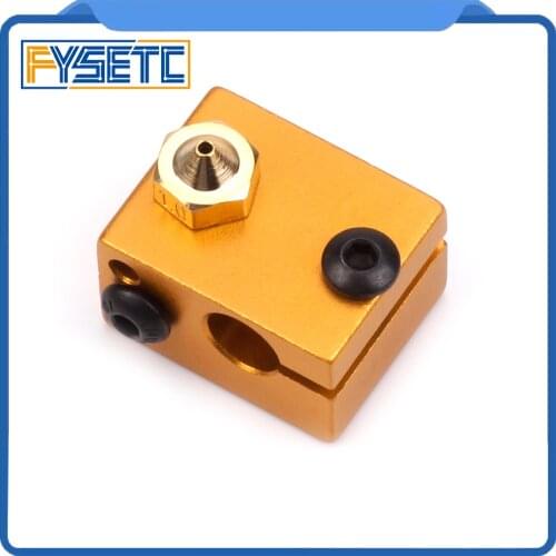 New Golden V6 Aluminum Heater Block All-Metal Oxidation V6 Extruder For HotEnd 20*16*12mm For 3D Printer Parts