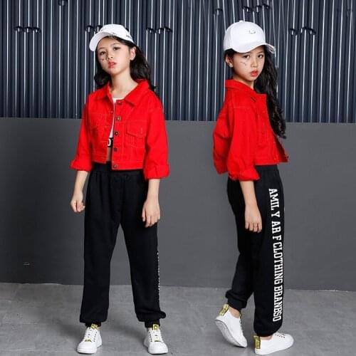 Girls Hip Hop Clothing Dance Costumes for Kids Jazz Jacket Pant Ballroom Dancing Competition Costumes Stage Outfits Dancewear LJ