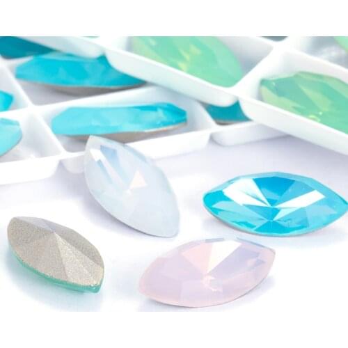 Opal Color Eye Crystal K9 Glass Rhinestones Jewelry Craft Pointback for Craft Glue on Clothing Garment Dress Beads Decoration