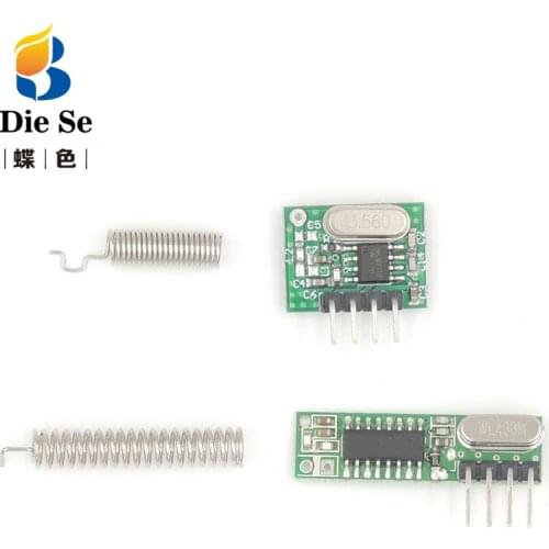 RF module 433Mhz superheterodyne receiver and transmitter kit with antenna For Arduino uno Diy kits 433mhz Remote control