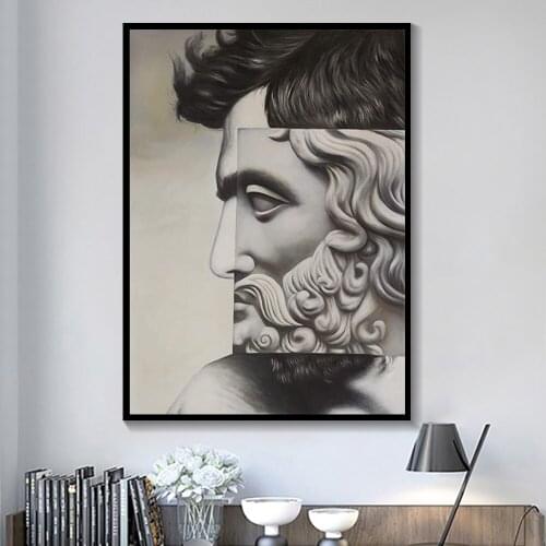 Nordic Black and White David Head Sculpture Posters And Prints Wall Art Canvas Paintings Pictures Living Room Home Decoration