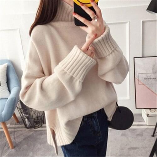 Turtleneck Sweater Women Pullover High Elasticity Knitted Ribbed Jumper Autumn Winter Basic Female Sweater korean fashion tops