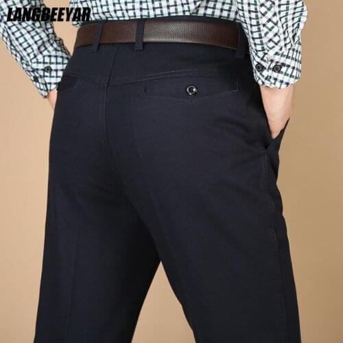 High Quality New Brand Casual Fashion Baggy Comfortable Long Dress Black Pants Straight Business Work Trousers Men Clothes