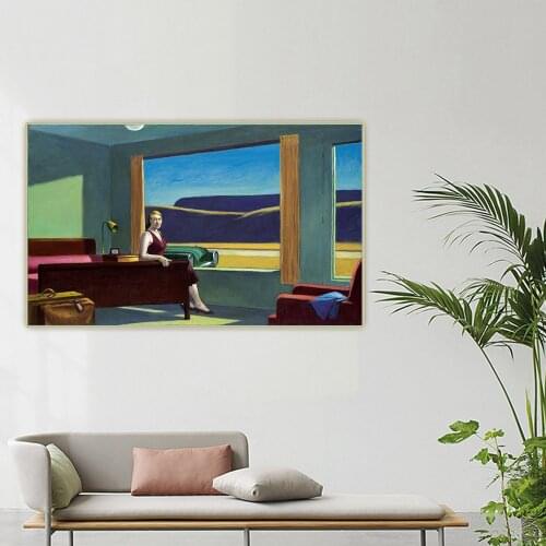 Western Motel ,1957, by Edward Hopper Canvas Oil Painting Artwork Aesthetic Picture Wall Backdrop Hanging Decor Home Decoration