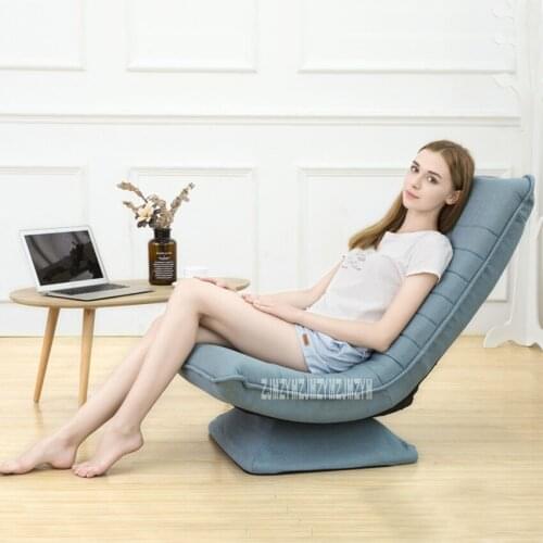 X3 Modern Simple Chaise Lounge 5-Gear Adjustment Steel Frame Lazy Sofa 360 Degrees Rotation Living Room Washable Foldable Chair