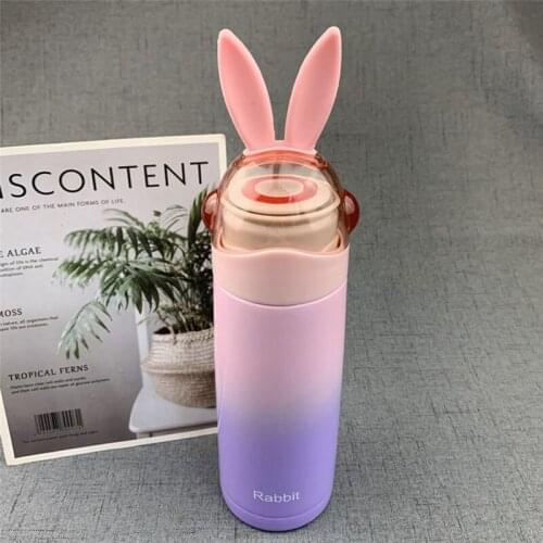 Japanese Thermos Vacuum Bottle student cartoon rabbit cup childrens 304 stainless steel vacuum thermos water cup fashion trend