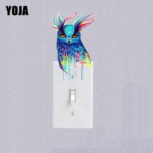 YOJA Coolest Owl Switch Sticker Decor Living Room Bedroom Wall Stickers Colored Personalized 10SS0070