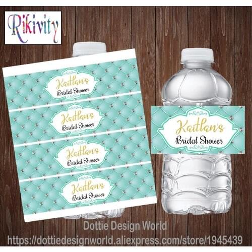 Custom Green Bed-Headboard Bridal Shower Water Bottle Wine Label Candy Bar Wrapper Sticker Wedding Bachelorette Party Decoration