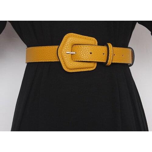 Womens runway fashion PU leather Cummerbunds female Dress Corsets Waistband Belts decoration wide belt R3131