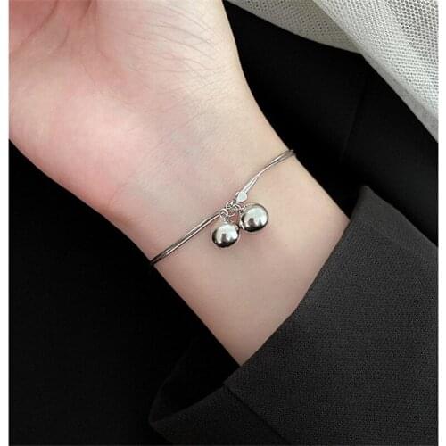 New Arrival Bell Double Layer Bracelets For Girl Jewelry Top Quality 925 Sterling Silver Bracelet Women Party Accessories Lady