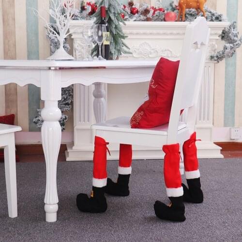 1PC Christmas Chair Leg Foot Cover Table Decoration for Party Dinner Christmas Decorations Happy New Year Home Decor De Navidad