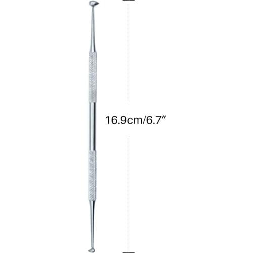 1pc Dental Research Light Grinder Polisher Silver Amalgam Resin Filler Double-Head Cylindrical Handle Stainles Steel Dental Tool