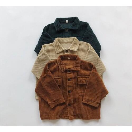 2021 Spring Baby Boys Clothes Solid Corduroy Kids Boys Jacket Children Outerwear 3 Colors 80-130