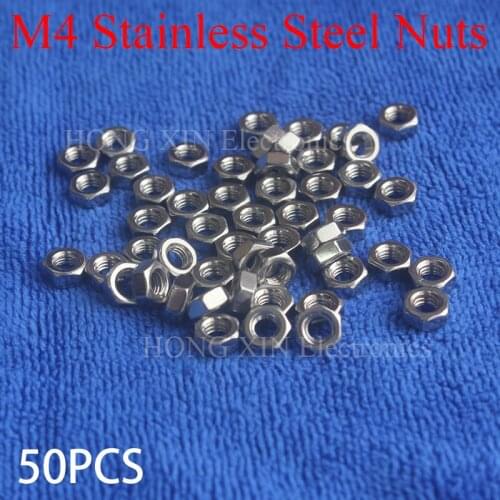 50Pcs/lot Metric thread M4 304 Stainless Steel Nylon Self-locking Hex Nuts Locknut Slip Lock Nut Hexagon Nuts against rusting