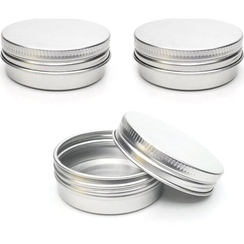 5Pcs Aluminum Jar 5g/10g/15g/30g/50g Makeup Bottle Empty Cosmetic Container Storage Box Cream Tin Mini Pot Conditioner Rangement