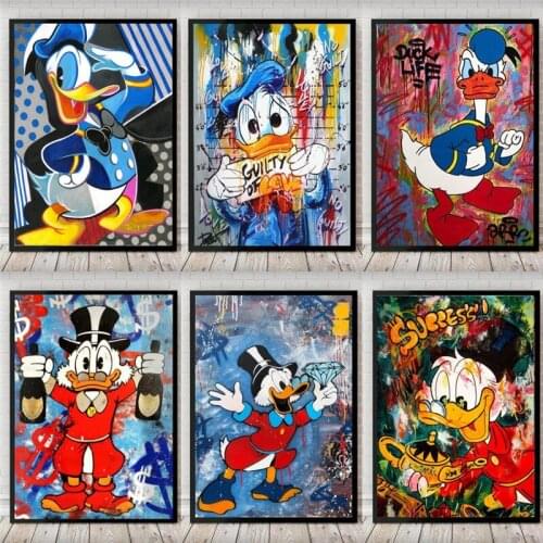 Diamond Painting Full Round Square Disney Graffiti Art Funny Donald Duck 5D DIY Diamond Embroidery Sale Hand Wall Art