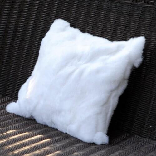 Free Shipping CX-D-27C Fashion Home Decora Sofa Soft Cushion Cover Patchwork Rex Rabbit Fur Pillow