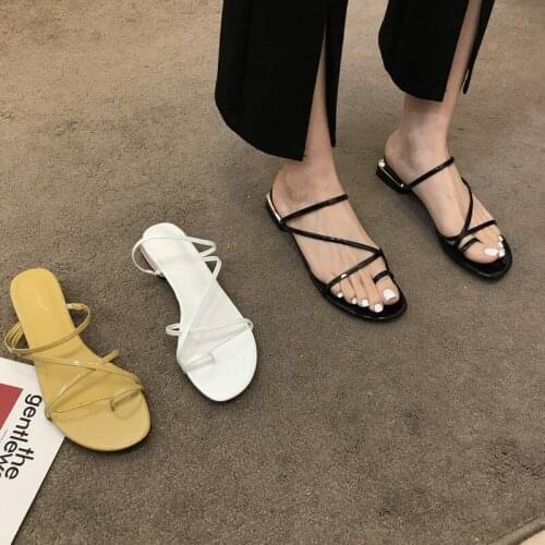 Fashion Sandals for Women 2021 Summer New Fairy Style Student Strap Mid Heel Fashionable Chunky Heel Roman Womens Shoes